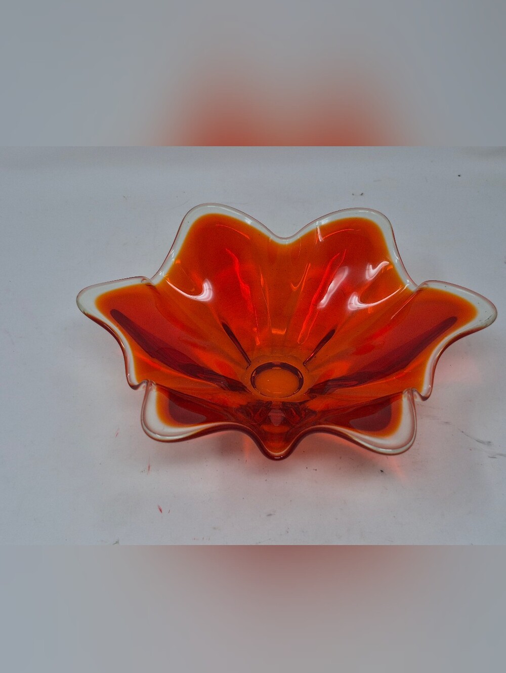 Viking? Glass Persimmon Amberina Bowl